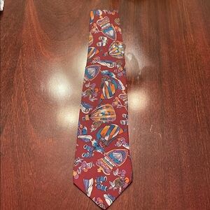 Karl Lagerfeld Burgundy and Multicolor Patterned Tie